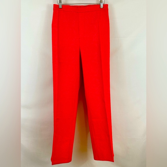 IsaacMizrahiLive Vibrant Orange Floral Pull On Straight Leg Pant Straigh… - Picture 2 of 10